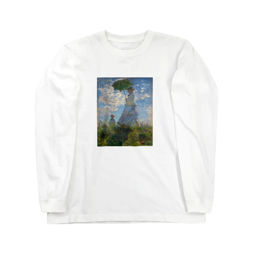 Art Baseのクロード・モネ / 1875 / The Promenade, Woman with a Parasol / Claude Monet ロングスリーブTシャツ