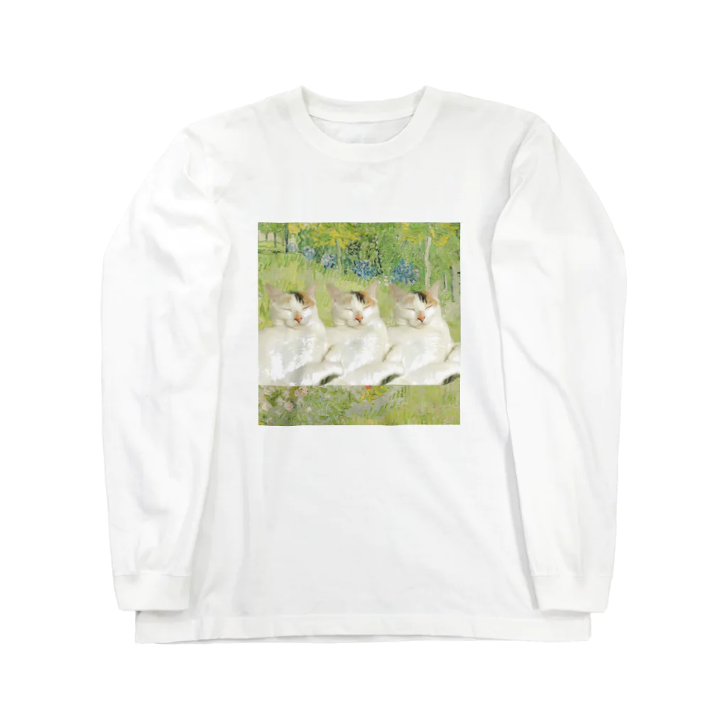 眠_minのアートにゃんこ。2 Long Sleeve T-Shirt