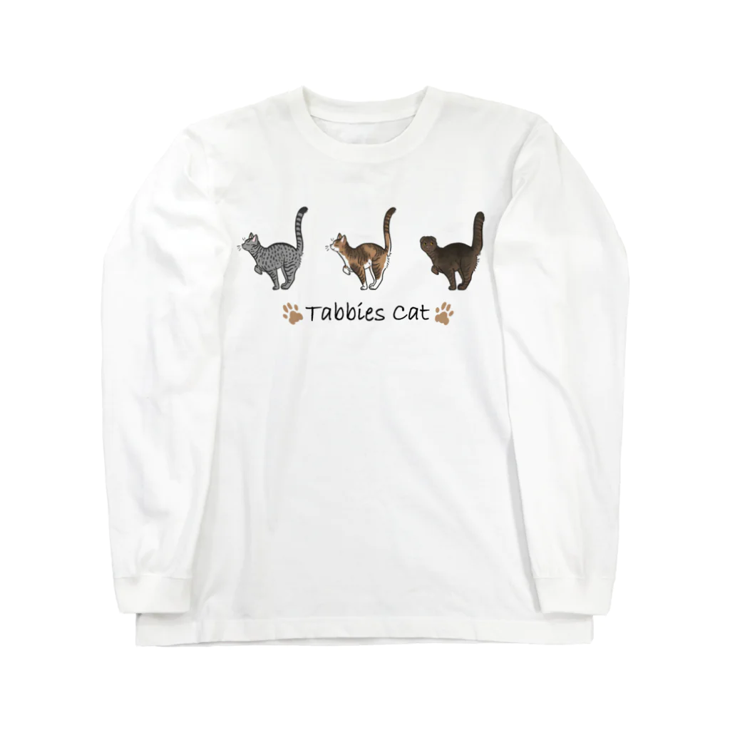 豆つぶのTabbies Cat（タビー系） ロングスリーブTシャツ