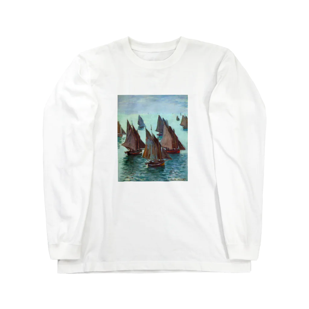 Art Baseのクロード・モネ/ 1868 / Fishing Boats, Calm Sea 롱 슬리브 티셔츠
