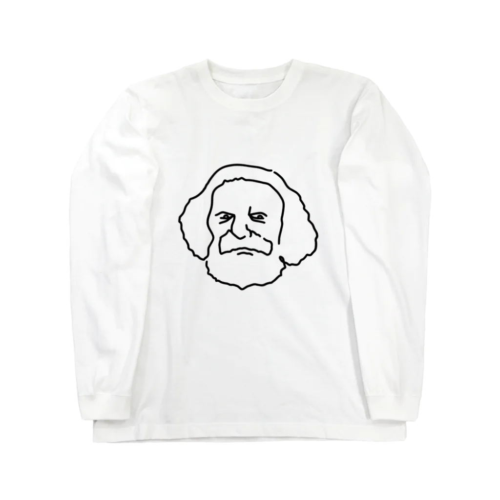 Aliviostaのマルクス Marx イラスト 経済学者 哲学者 偉人アート Long Sleeve T-Shirt