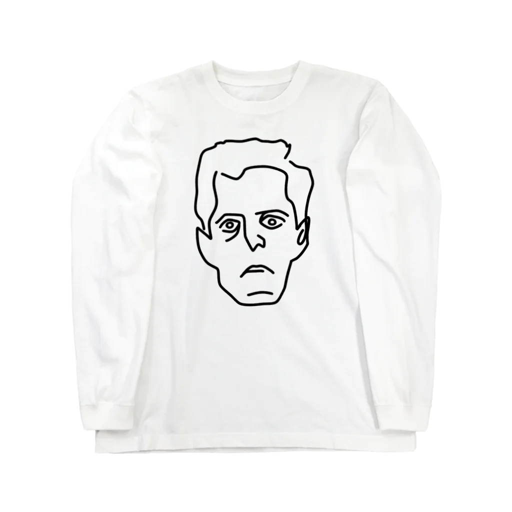 Aliviostaのウィトゲンシュタイン Wittgenstein イラスト 哲学者 偉人アート Long Sleeve T-Shirt