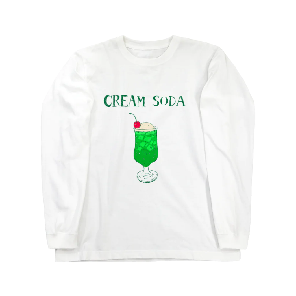 NIKORASU GOの昭和レトロデザイン「クリームソーダ」 Long Sleeve T-Shirt