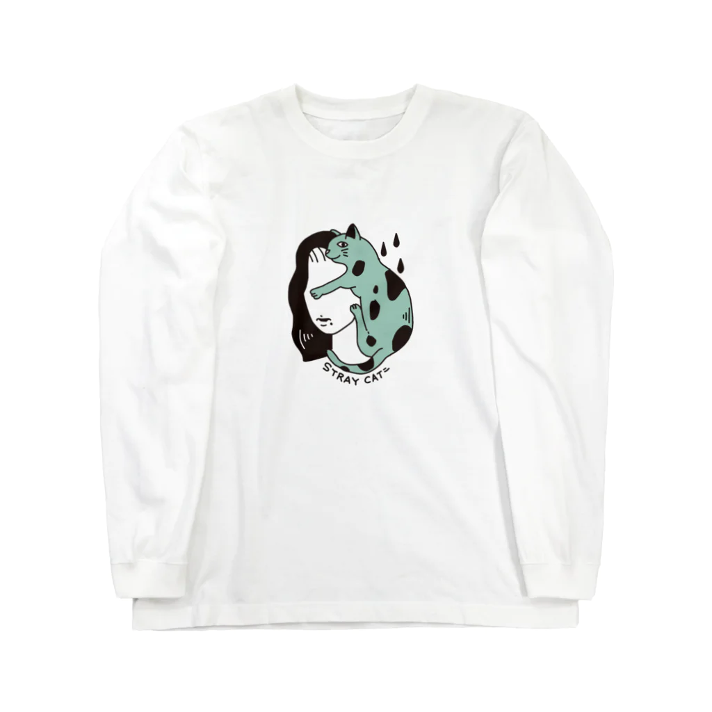 HAQの猫と女性 Long Sleeve T-Shirt