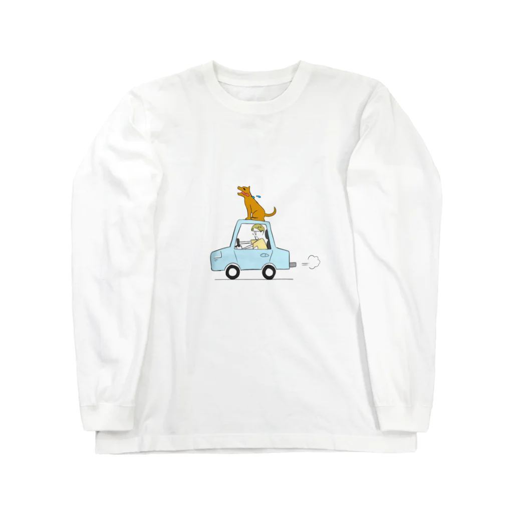 suppon のぼくと犬と車 ロングスリーブTシャツ