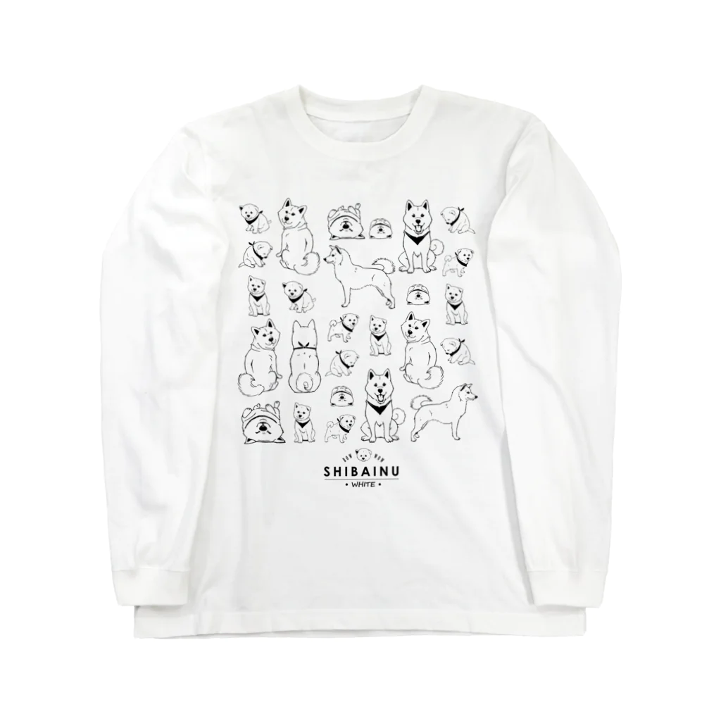 タバタ画房の白柴たくさん Long Sleeve T-Shirt