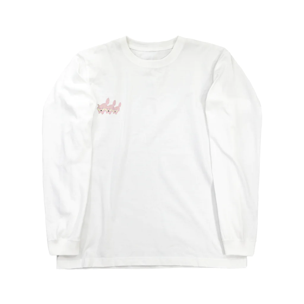 ぎょんすの寺子屋のきつねトリオ（PINK） Long Sleeve T-Shirt