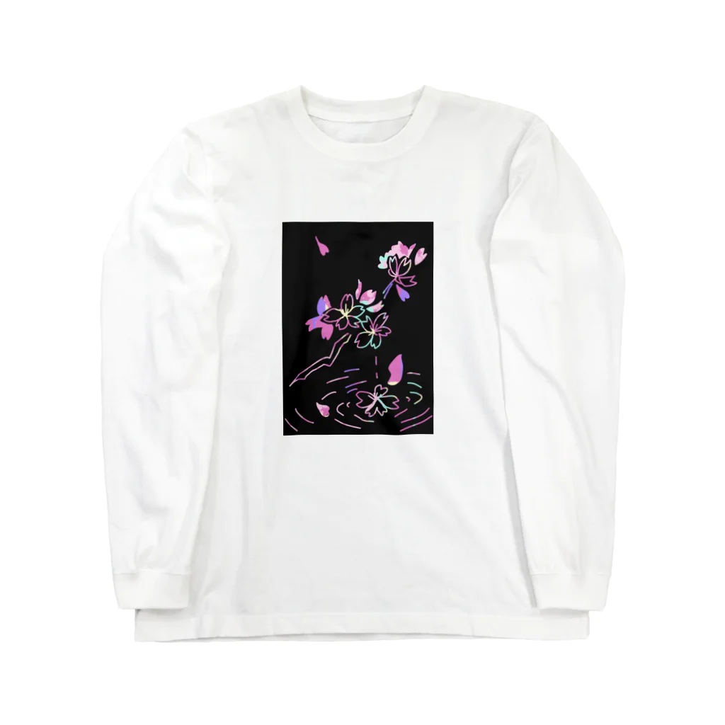 yuka sugita SAKUSHIの桜×スクラッチアート風 Long Sleeve T-Shirt