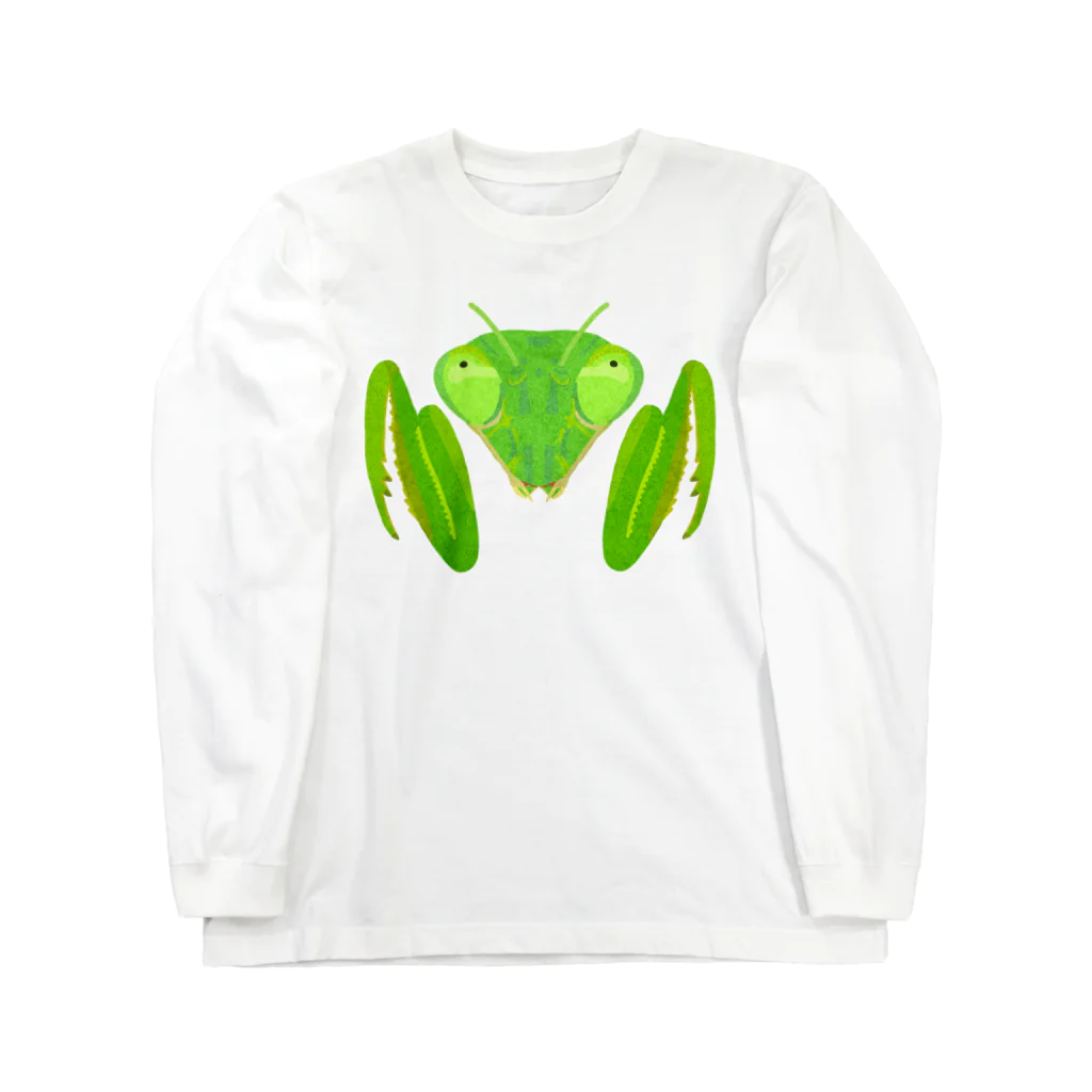 さちこの生物雑貨のカマキリ ロングスリーブTシャツ