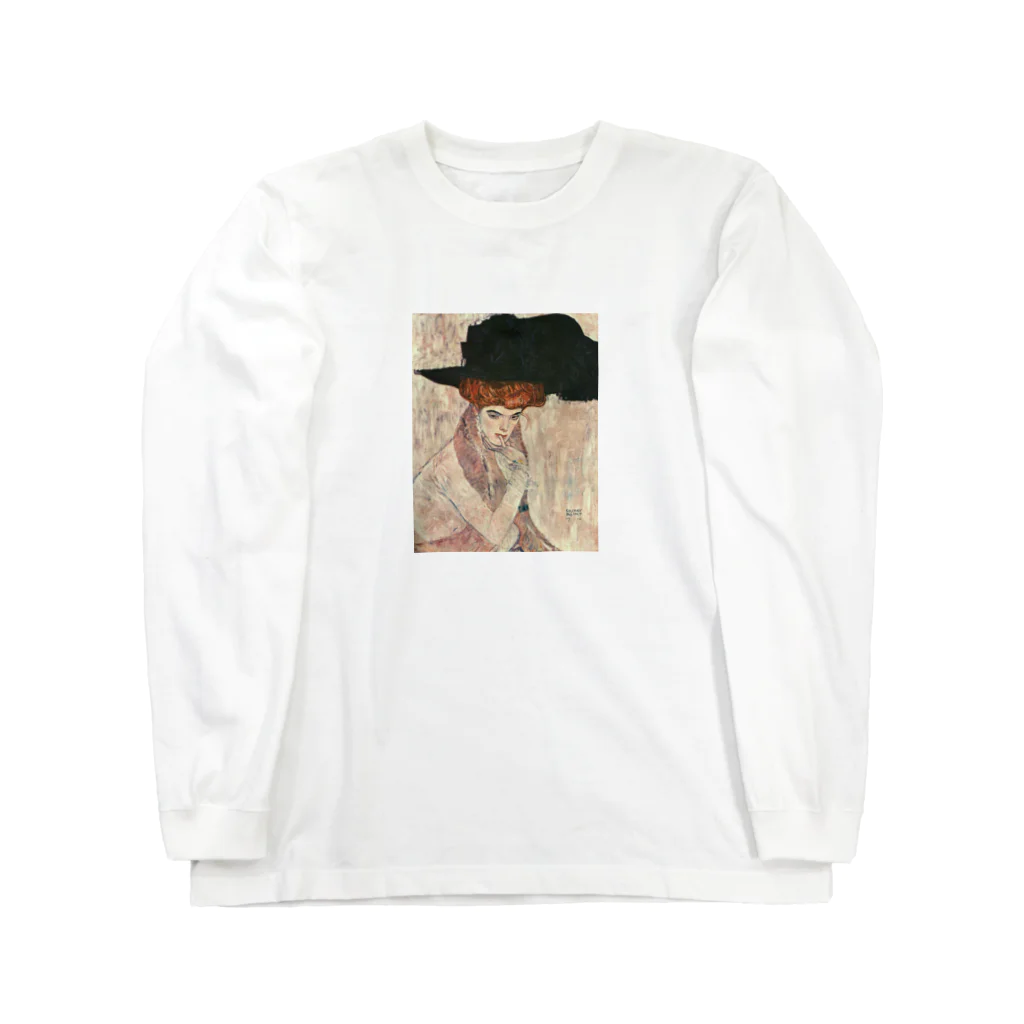 Art Baseのグスタフ・クリムト / 1910 / The Black Feather Hat / Gustav Klimt ロングスリーブTシャツ