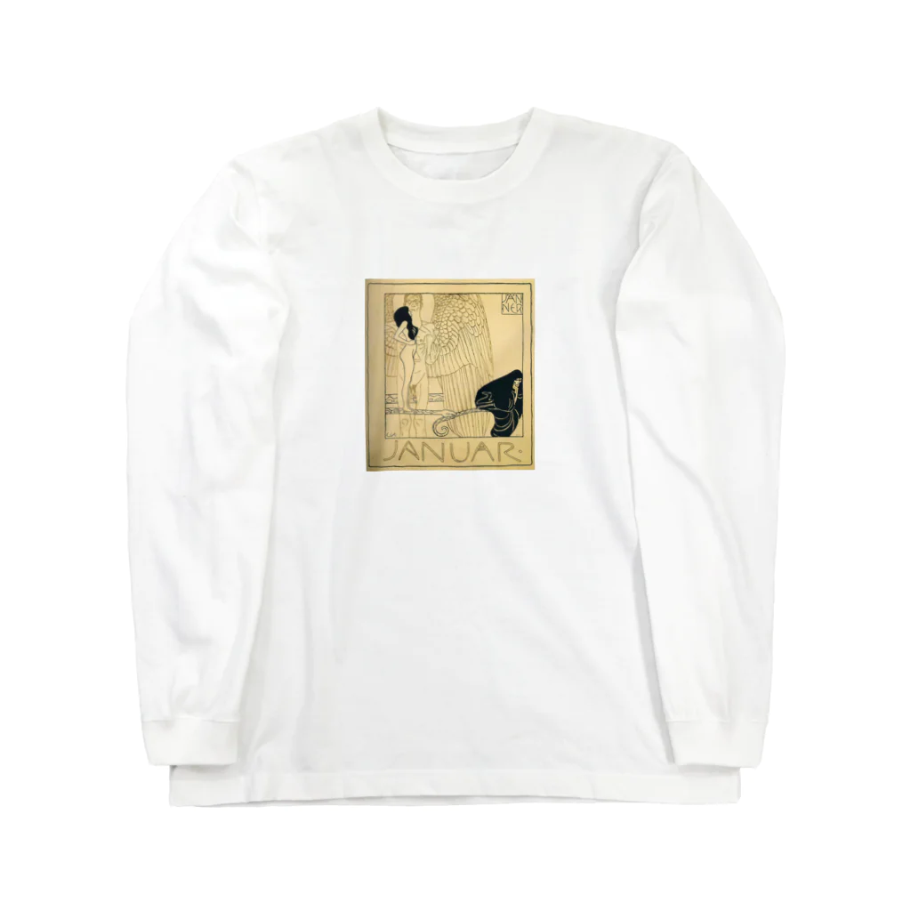 Art Baseのグスタフ・クリムト / 1901 /Januar / Gustav Klimt ロングスリーブTシャツ