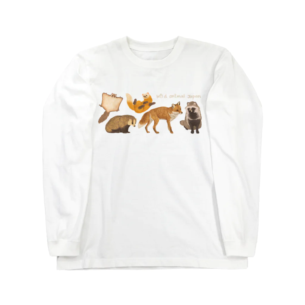 ちなきのこのWild animal japan ロングスリーブTシャツ