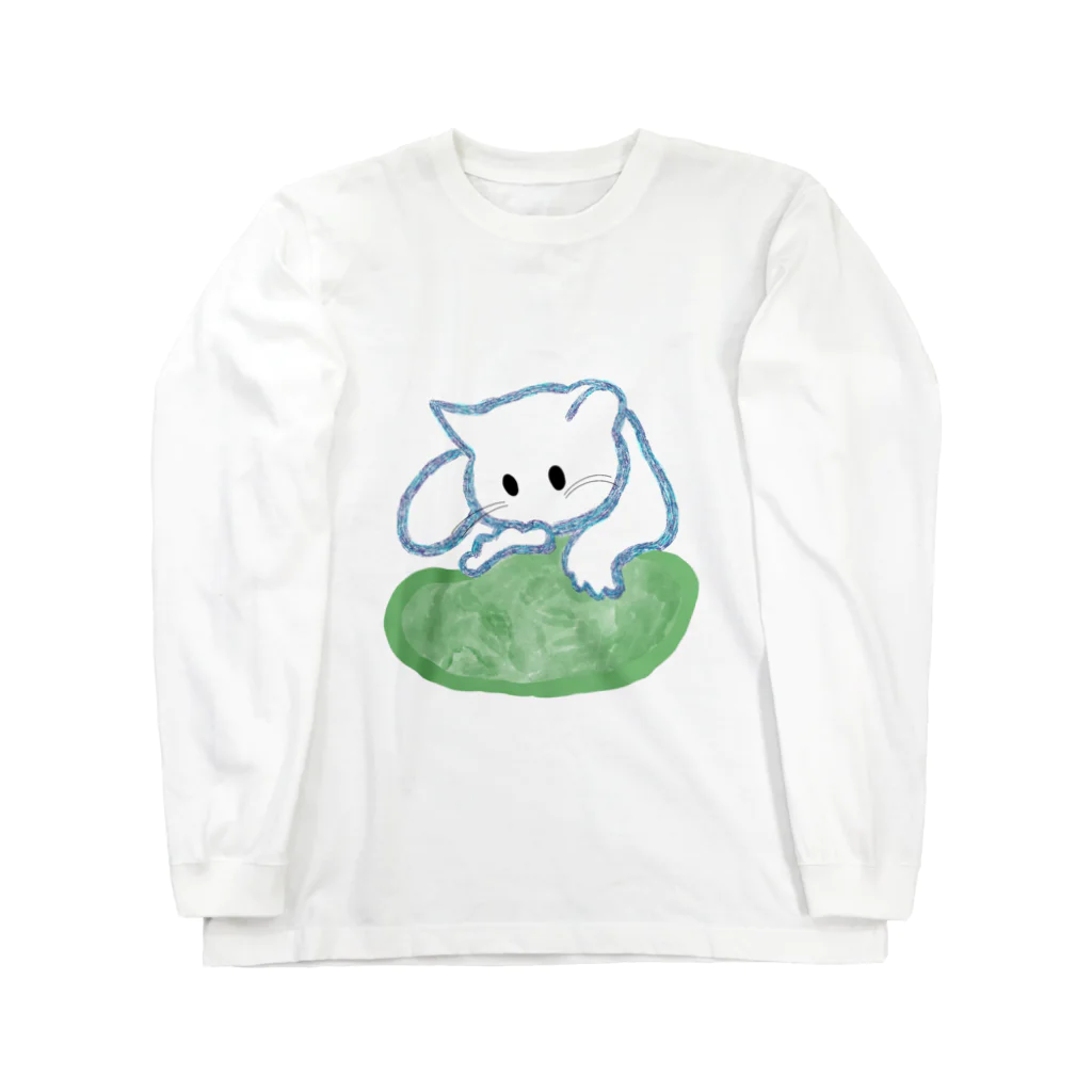 お菓子パーラーのふみふみねこ ロングスリーブTシャツ