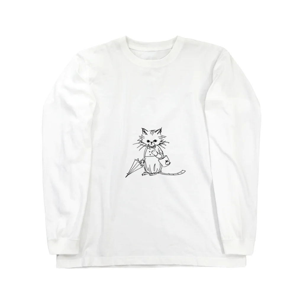 くまころんの世界のりんごのアップリケ Long Sleeve T-Shirt