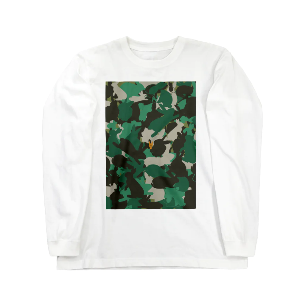 うさぎでんきのうさぎ迷彩 Long Sleeve T-Shirt