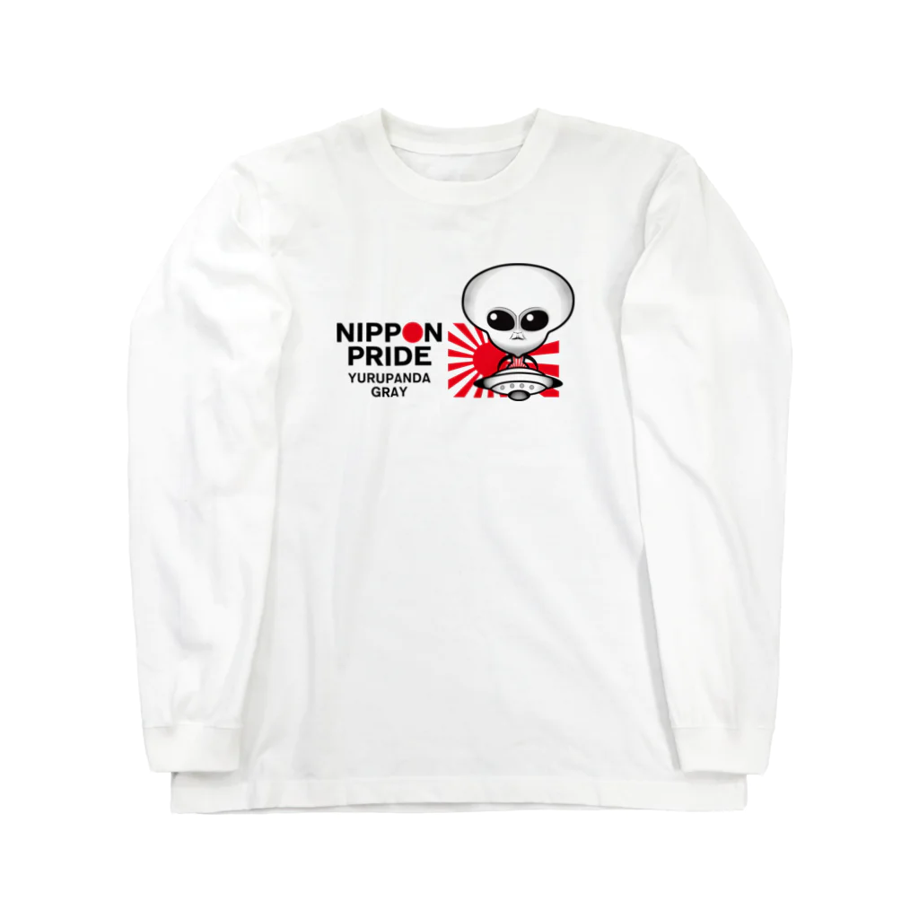 ゆるパンダのネットの話題ch 公式グッズSHOPのグレー UFO Design Long Sleeve T-Shirt