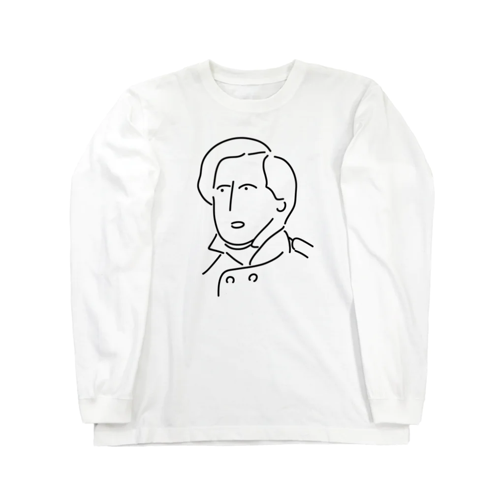 Aliviostaのペリー イラスト 偉人 黒船 Long Sleeve T-Shirt