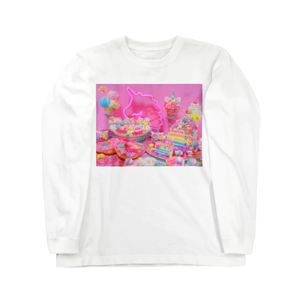 fancy fake sweets Marianne☆のユニコーンスイーツ💘 ロングスリーブTシャツ