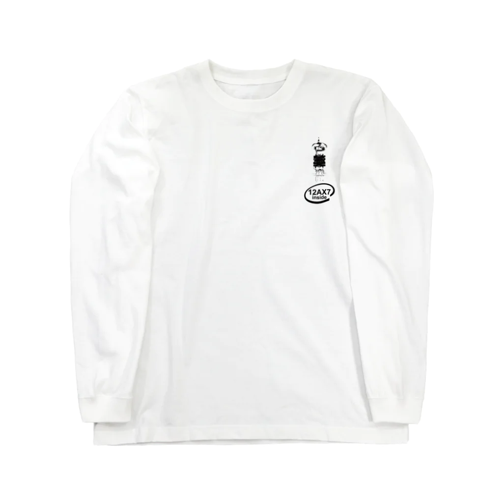 173H Designの真空管12AX7黒 Long Sleeve T-Shirt