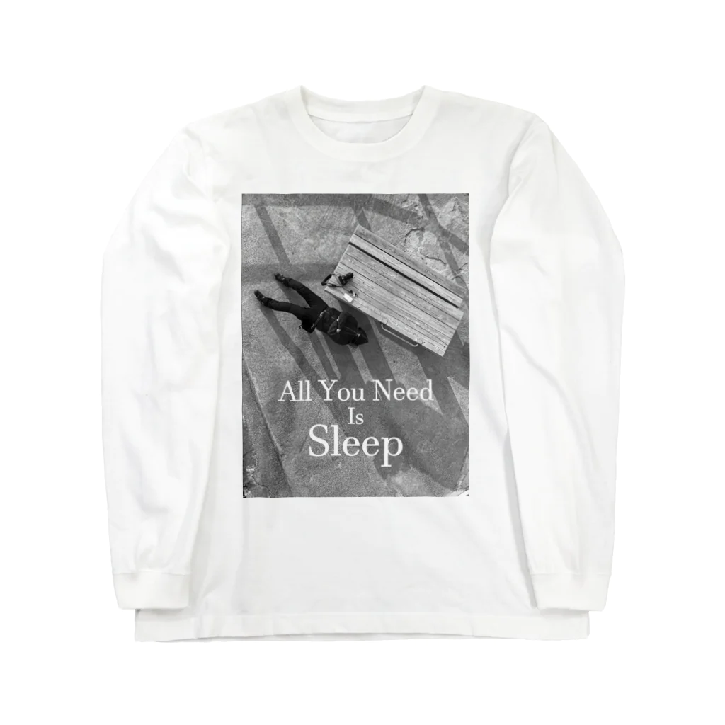 だずるの写真を使った何か店のAll You Need Is Sleep ロングスリーブTシャツ