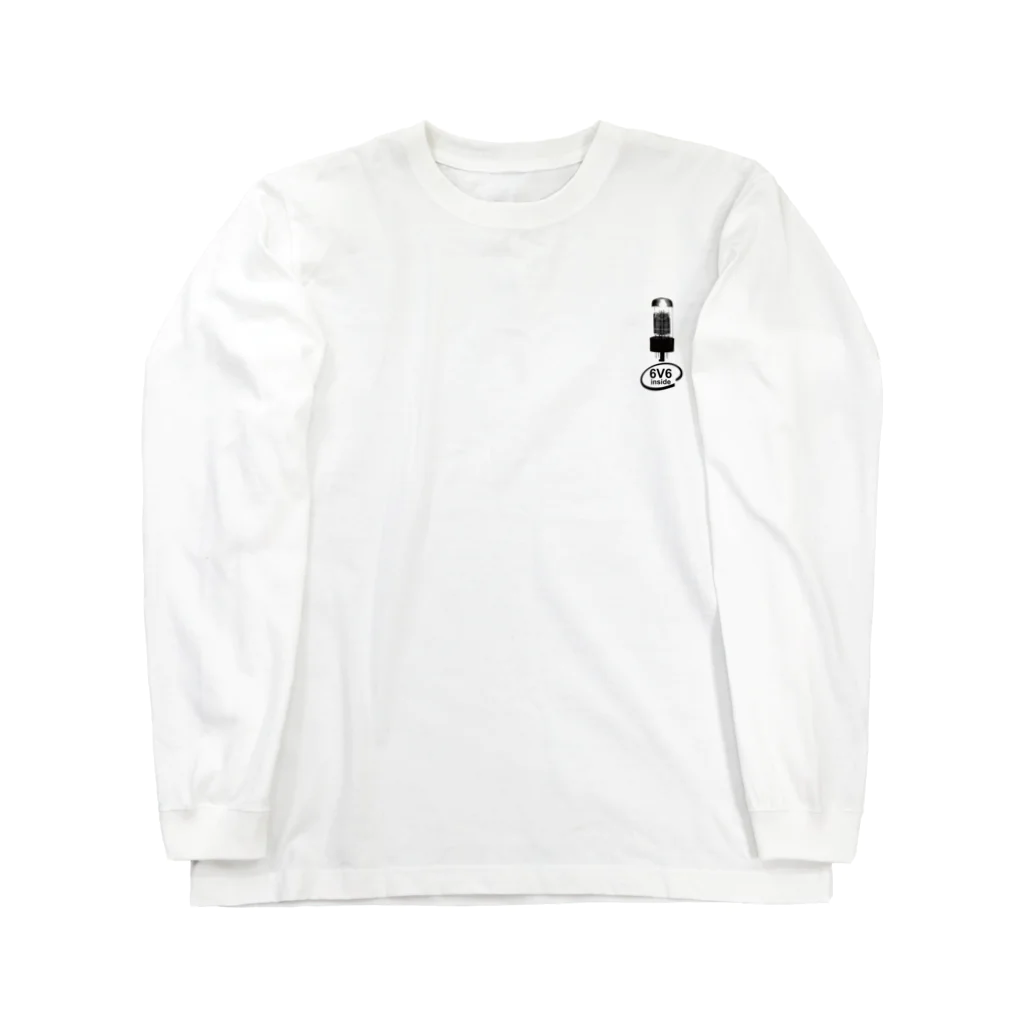 173H Designの真空管6V6黒 Long Sleeve T-Shirt