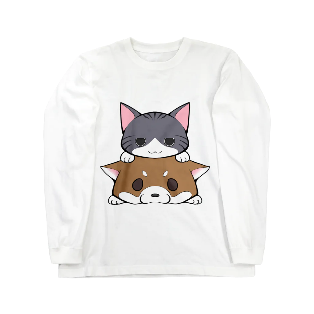 スナネコシンドバッド SUZURIキャラバンのしばねこ（胡麻柴） ロングスリーブTシャツ