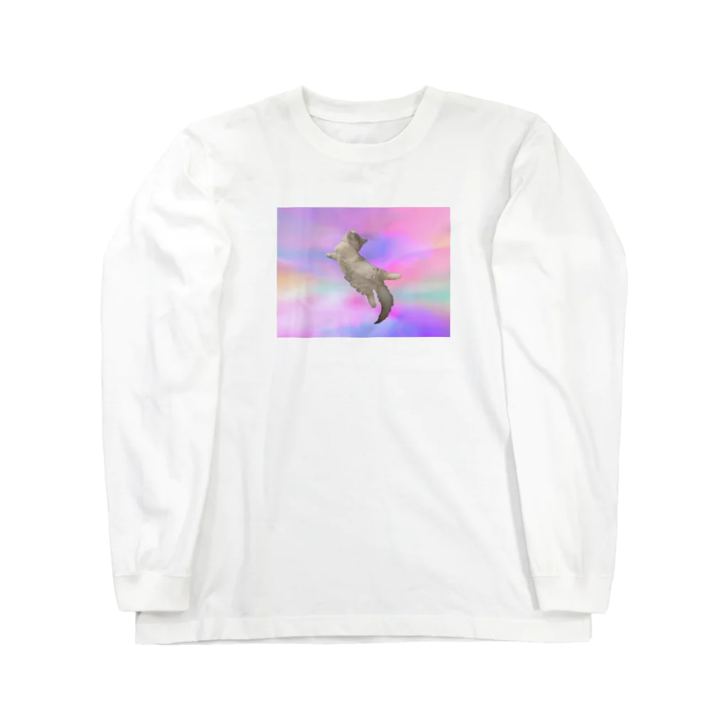 おもち屋さんのサイケデリックな猫 Long Sleeve T-Shirt