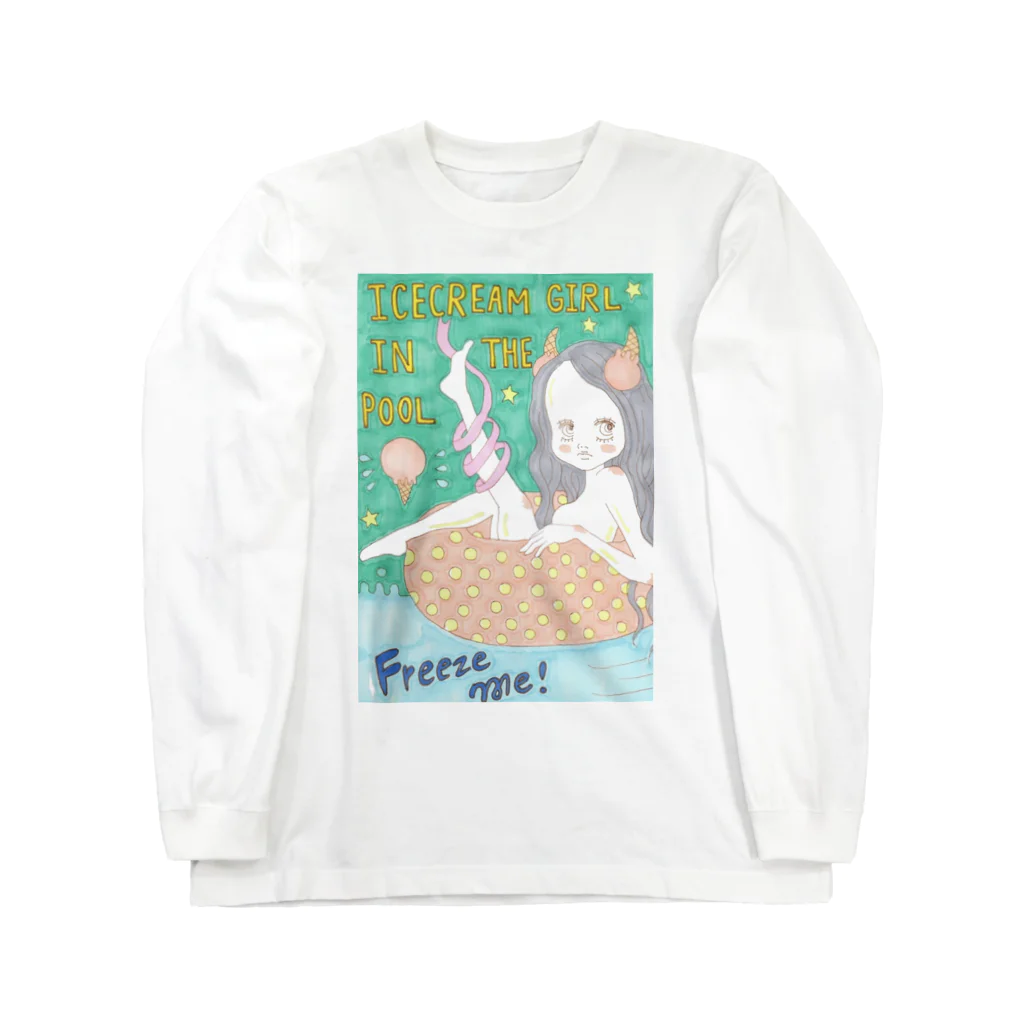 kaoru_littieのIce cream girl in the pool            Long Sleeve T-Shirt