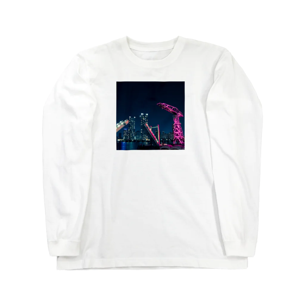 yuki-worksのNight harbor Long Sleeve T-Shirt