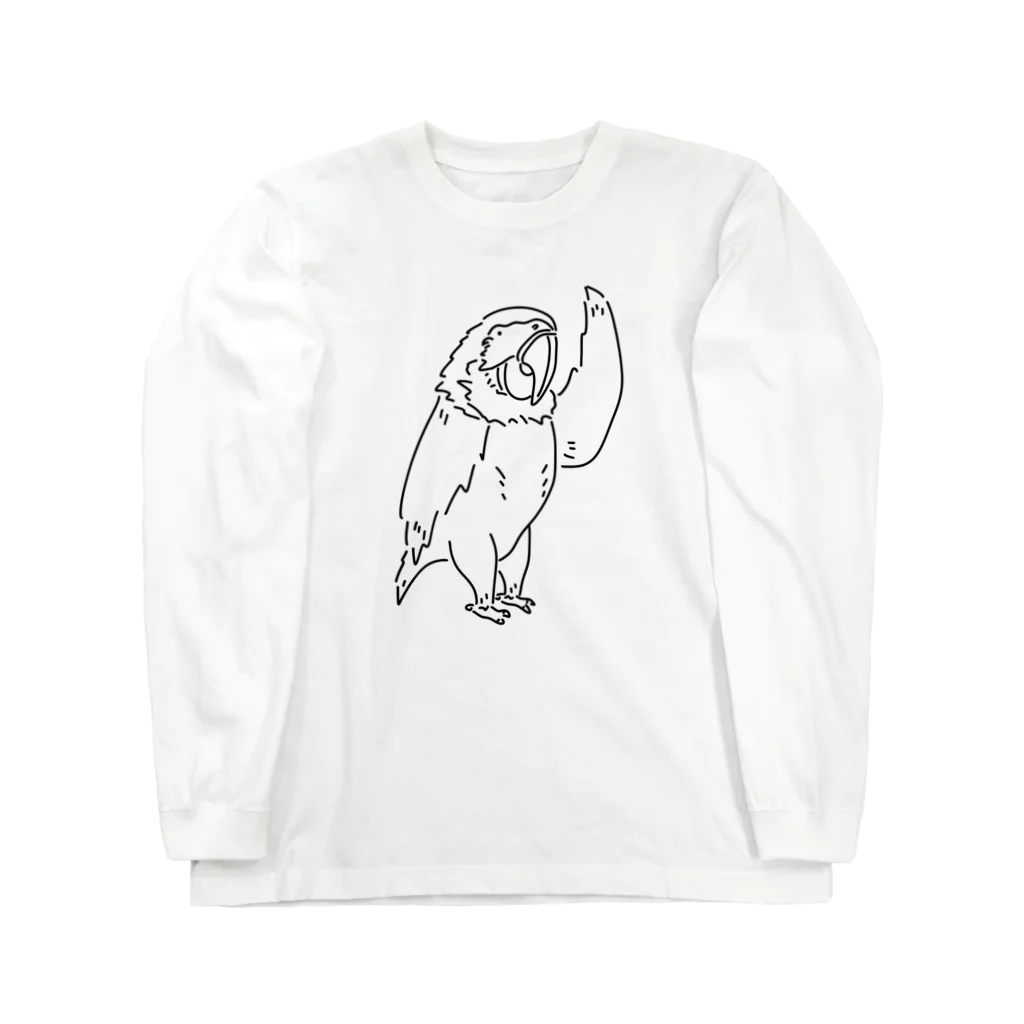 Aliviostaのオウムのスター 鳥 動物イラスト ロングスリーブTシャツ