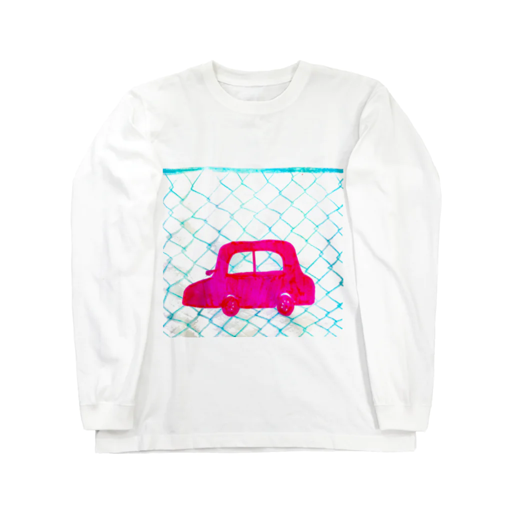 PEOPOOHのピンクの車 ロングスリーブTシャツ