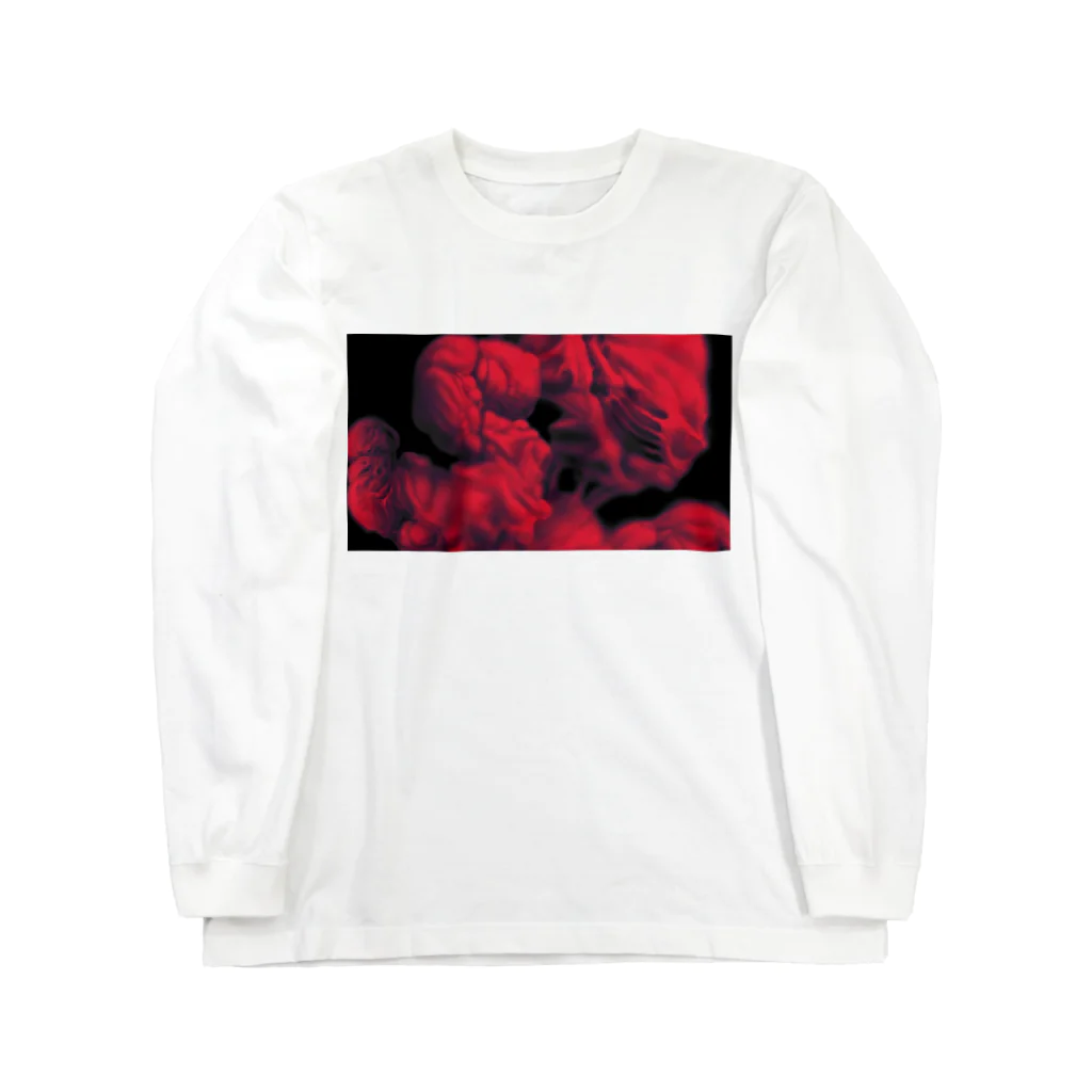 wahgrahfのBlur Collage 1 Red Long Sleeve T-Shirt