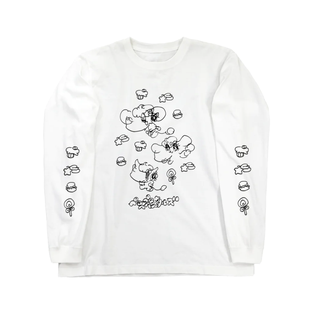 せきやゆりえ落書きショップのめかくし★スパ〜クルズモノクロ Long Sleeve T-Shirt