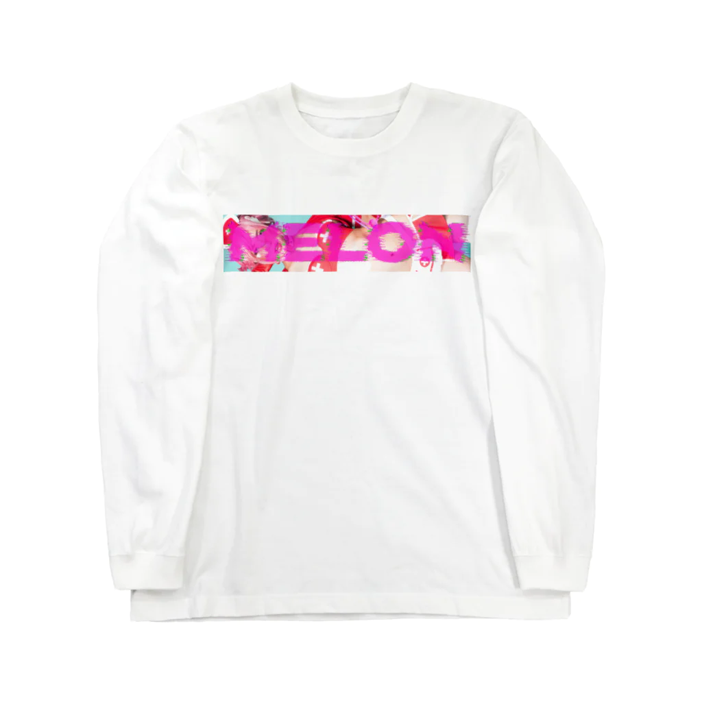 MELON-CHAN-KOBOのメロンちゃんグリッチロゴ2019 ナース水着＿ピンクロゴ ロングスリーブTシャツ