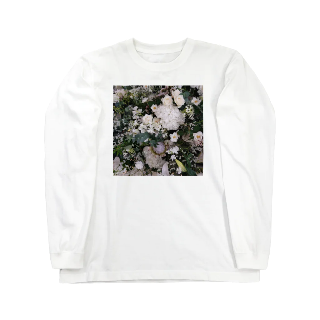 或る by 千～sahasraの白いお花 Long Sleeve T-Shirt