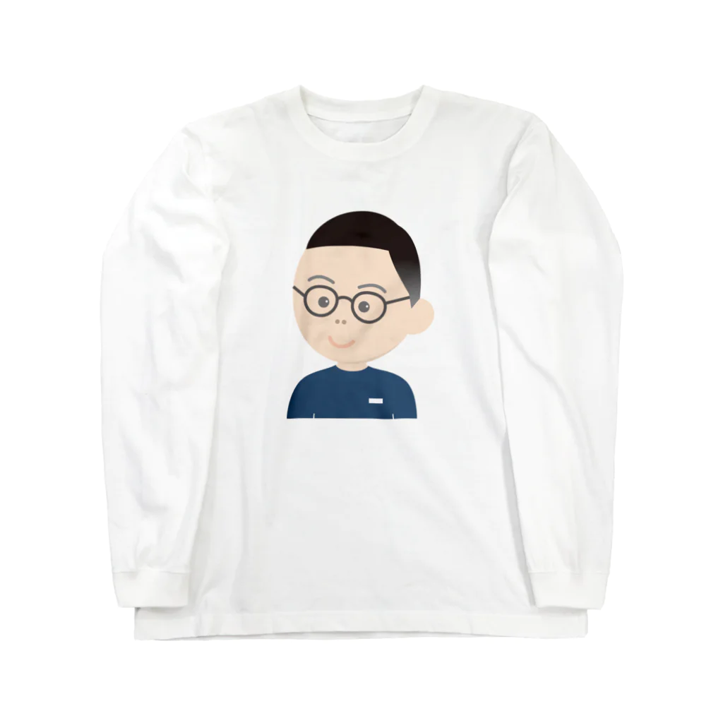 ろけっと🚀の顔イラスト（男） ロングスリーブTシャツ