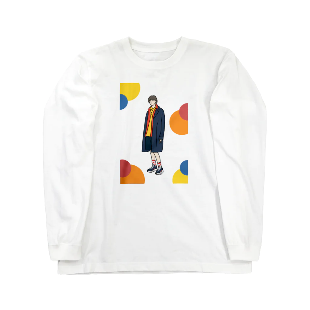 aiko SUZURI SHOP   のCoat boy (colorful dots) ロングスリーブTシャツ