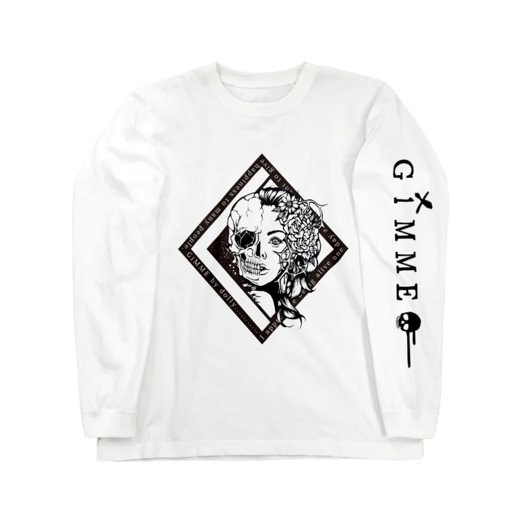 GiMME by dollyのGiMME / Half Skull LongSleeve T-shirts Long Sleeve T-Shirt