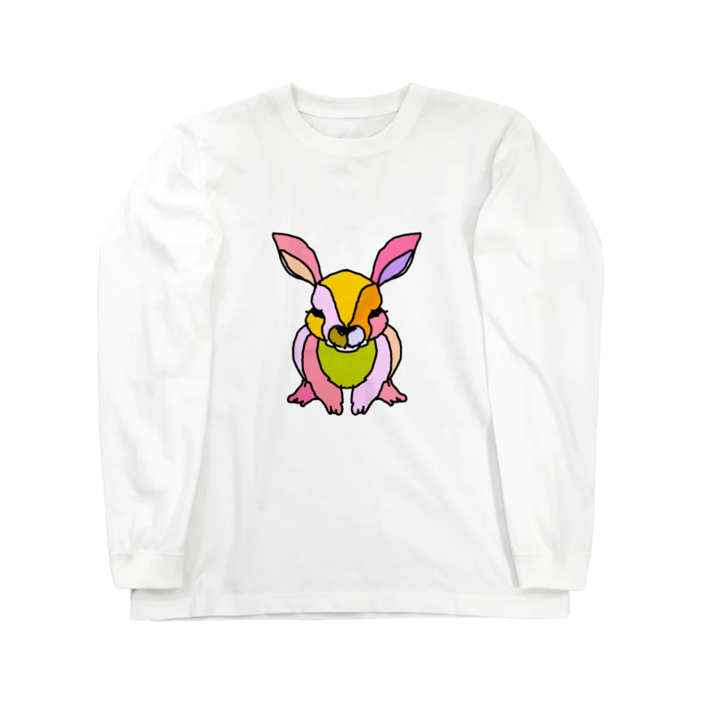 Full of vitality　(フル　オブ　バイタリティ)のpink☆rabbit　(ピンクのうさぎ)　ピンクバージョン　Full of vitality　(フル　オブ　バイタリティ) Long Sleeve T-Shirt