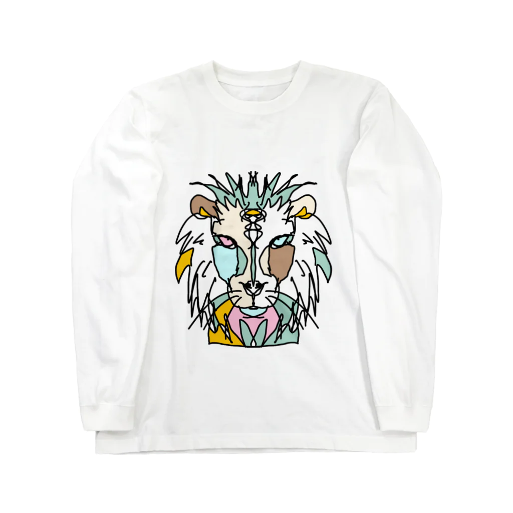 Full of vitality　(フル　オブ　バイタリティ)のwhite☆lion　(白いライオン)　白バージョン　Full of vitality　(フル　オブ　バイタリティ) Long Sleeve T-Shirt