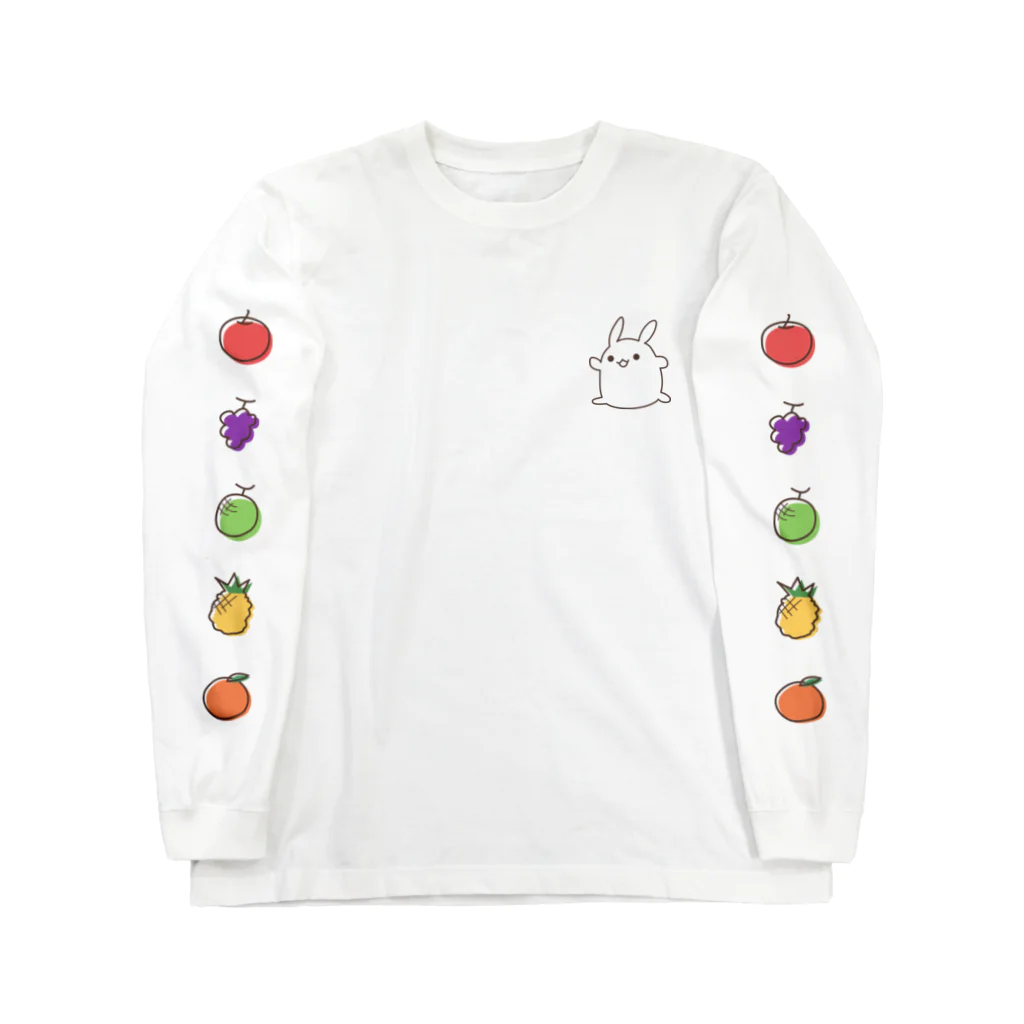 みずけんのざるそばロングスリーブTシャツ(はたらくくだもの) Long Sleeve T-Shirt