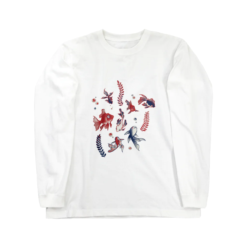 IZANAMI by Akane Yabushitaの【日本レトロ#27】金魚 Long Sleeve T-Shirt