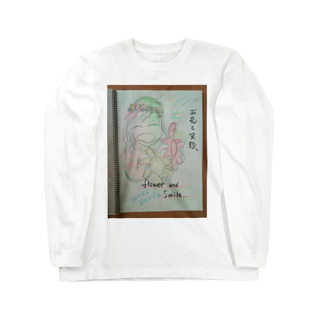 zshopのお花と笑顔のパワー ロングスリーブTシャツ