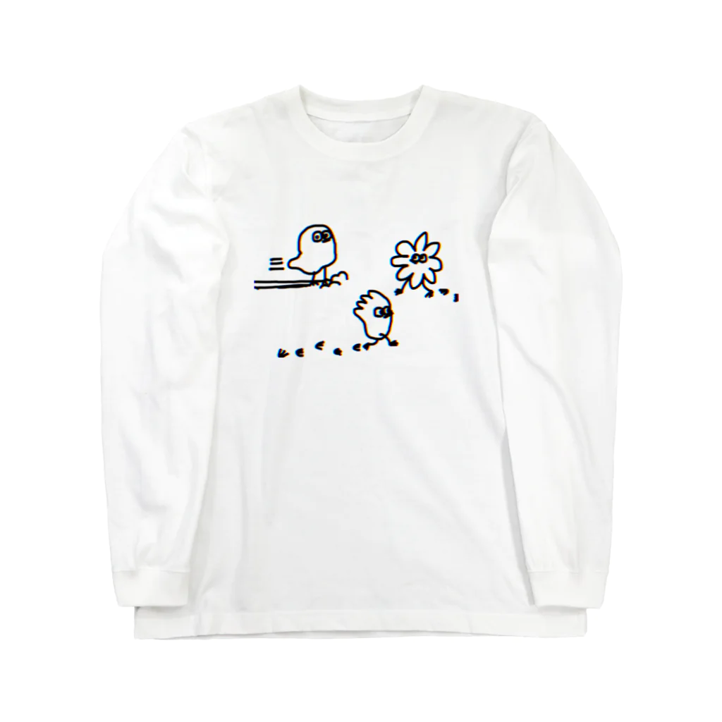 IKARARII イカラリーのスライドちょぴ 鳥さんみたいなイキモノ Long Sleeve T-Shirt