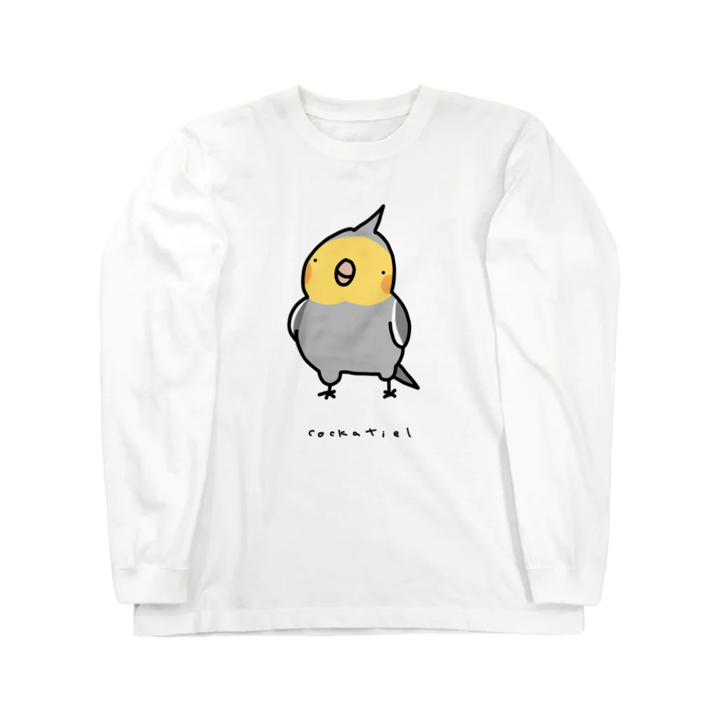 うめだのグッズショップのノーマルオカメインコ（文字あり） ロングスリーブTシャツ