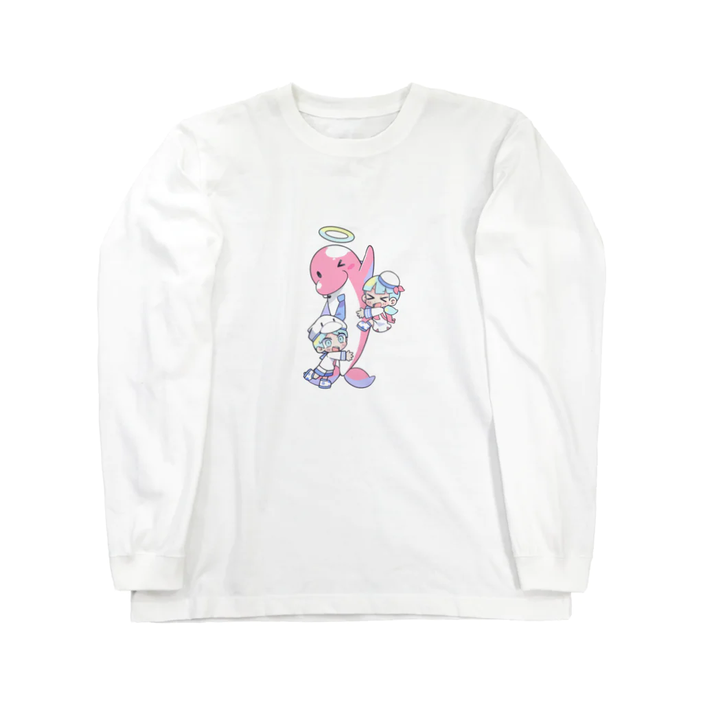 ブッチくん Official Shopのイルカのブッチくん（イラスト：寺田てら） ロングスリーブTシャツ