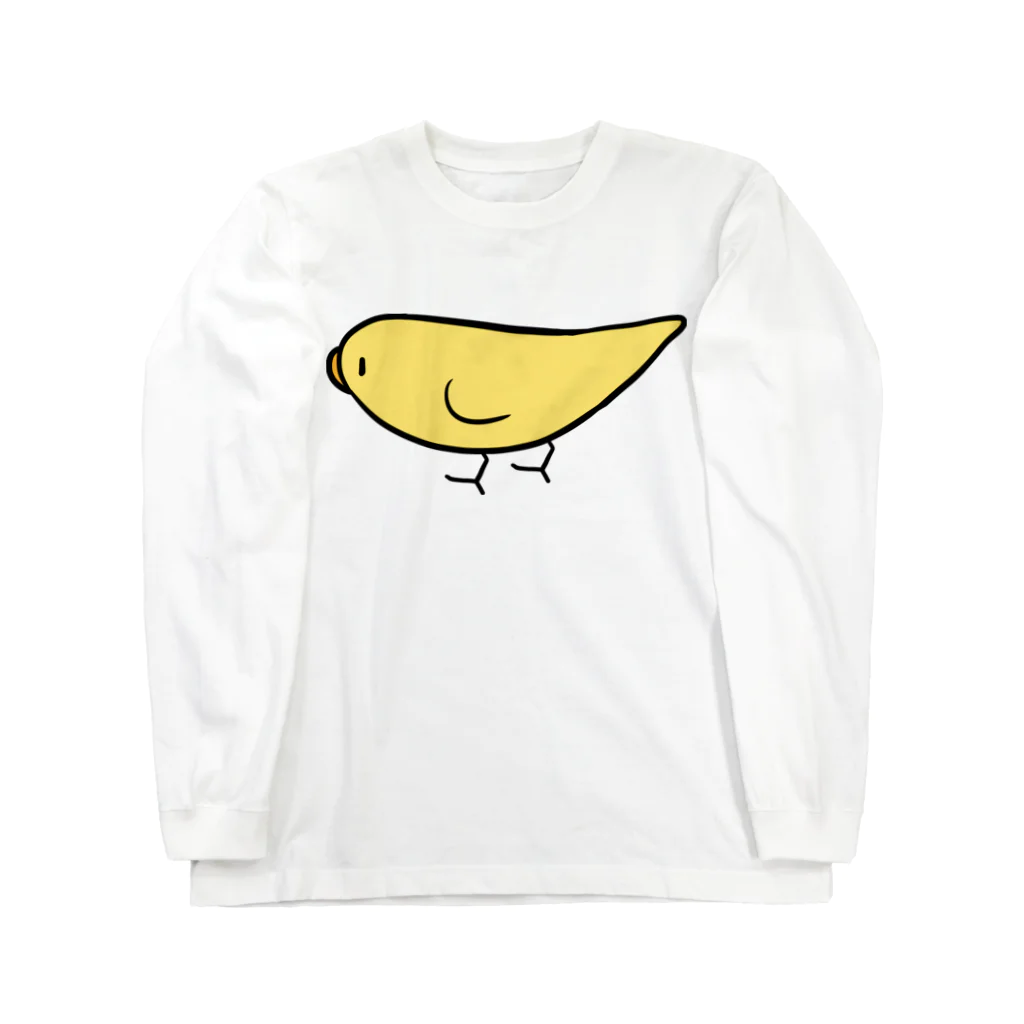 まめるりはことりのとことこセキセイインコルチノーちゃん【まめるりはことり】 ロングスリーブTシャツ