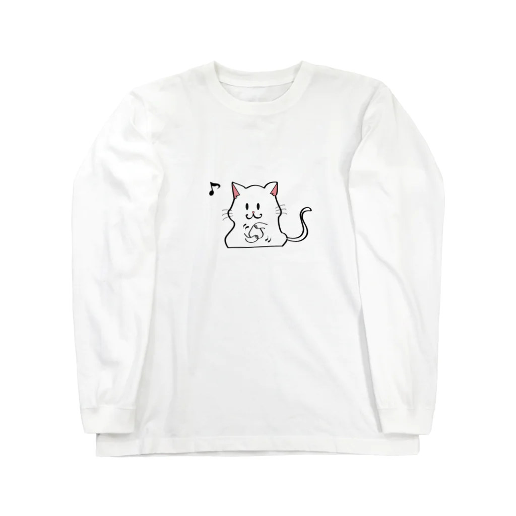 tomatoto713のおにぎりを作る白猫 Long Sleeve T-Shirt