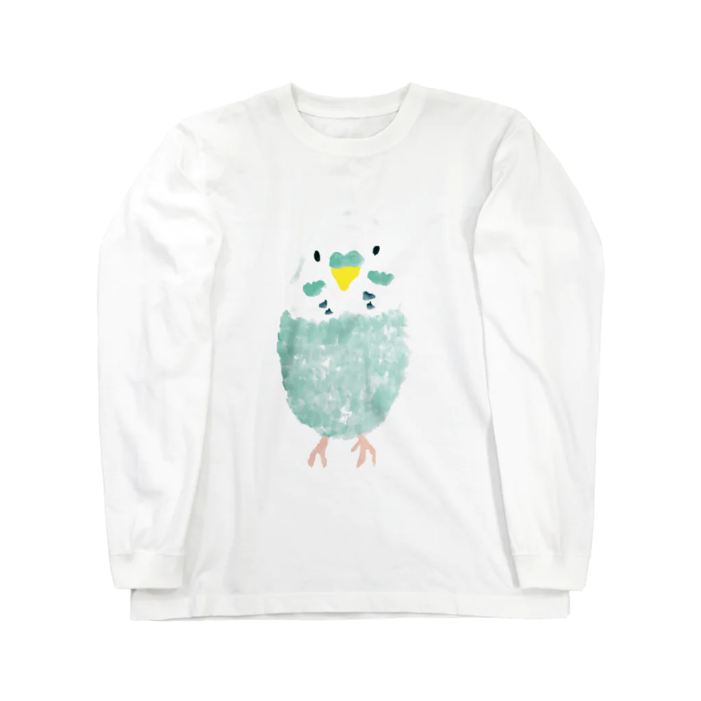 sucre usagi (スークレウサギ）のセキセイインコ ロングスリーブTシャツ