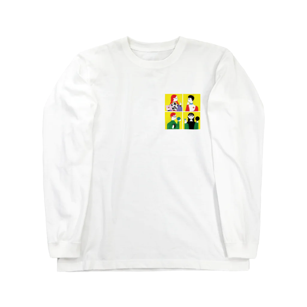 生き方見本市TOKAIの3.全員黄色正方形（小　右端） Long Sleeve T-Shirt